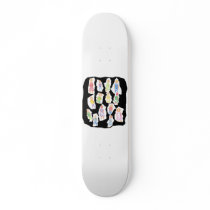 People Colourful Figures Drawing Torn paper agains Custom Skate Board