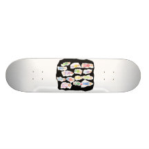 People Colourful Figures Drawing Torn paper agains Custom Skate Board