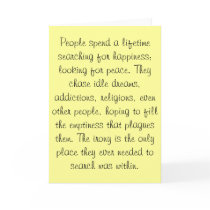 People spend a lifetime searching for happiness... greeting cards