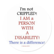 PEOPLE WITH DISABILITIES 2 ROUND STICKERS