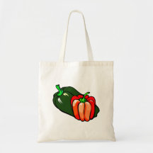 Pepper green and red graphic bags