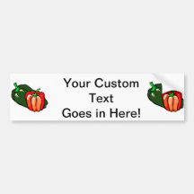 Pepper green and red graphic bumper stickers