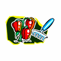 Pepper plant with rake graphic photo cut out