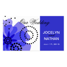 Pepper Poppies Wedding Website blue Business Card Templates