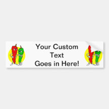 Pepper thugs red green w yellow ciricle bumper stickers