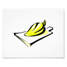 Pepper yellow on cutting board graphic photo art