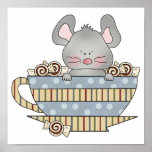 peppermint candies christmas mouse cup posters