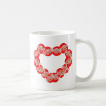 Peppermint Candy Heart Wreath Mugs