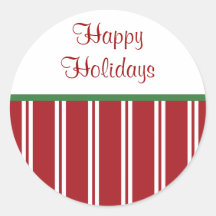 Peppermint Happy Holidays Stickers