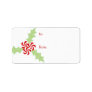 Peppermint Holly Gift Tag Personalized Address Label