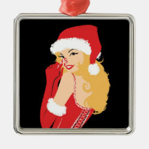 Peppermint Peek Premium Square Ornament