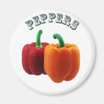 Peppers - (Fridge Magnet Round)
