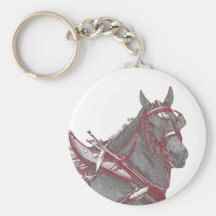 Percheron Horse Key Chain
