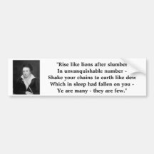Percy Shelley "The Mask of Anarchy" Bumper Stickers