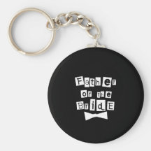 Père de blanc de jeune mariée sur le noir porte-clefs