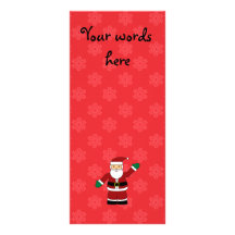 Père Noël avec le motif rouge de flocons de neige Cartes Doubles Customisables