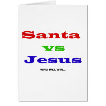 Père Noël contre Jésus Cartes De Vœux