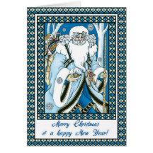 Père Noël démodé, carte de Noël de père