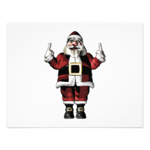 Père Noël donnant le doigt Faire-parts