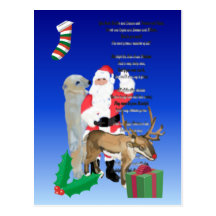 Père Noël et amis 2 Cartes Postales