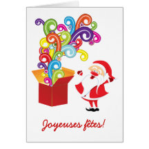 Père Noël et boîte de cadeaux cartes Greeting Cards