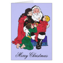 Père Noël et enfants Cartes De Vœux