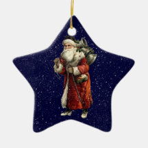 Père Noël et étoile de Noël de 3 sages et ornement