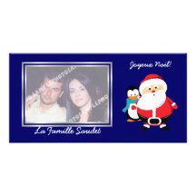 Père Noël et Manchot  Santa Claus cartes photo Photo Cards