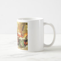 Père Noël et Mme Claus dur au travail dans le Pôle Tasses À Café