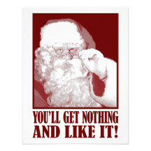 Père Noël indique que vous n'obtiendrez rien, et c Bristols