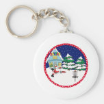 Père Noël jouant au golf de disque Porte-clés