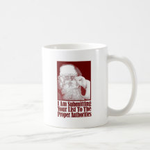 Père Noël, votre liste de Noël, et les autorités Mugs