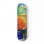 "Perfect Curves" Art Glass Watercolor Skateboard