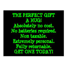 Perfect Gift is a Hug Post Cards