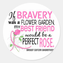 Perfect Rose 2 Best Friend Breast Cancer Stickers