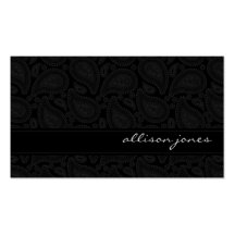 Perfectly Paisley Black Chic Business Card