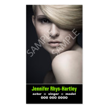 Performers Vertical Resume and Headshot Business Card