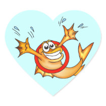 Performing Fish Heart Stickers