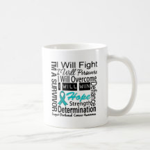 Peritoneal Cancer Fight Persevere Overcome Win Coffee Mug