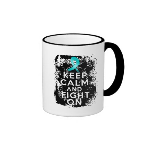 Peritoneal Cancer Keep Calm and Fight On.png Mugs