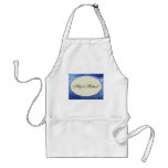 Periwinkle blue and ivory custom design apron