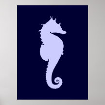 Periwinkle Sea Horse Print