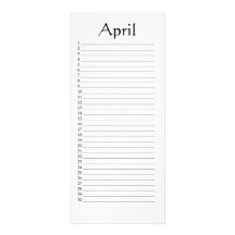 Perpetual Calendar April Daniel 4:22 Personalized Rack Card