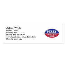 Perry President 2012 Business Card