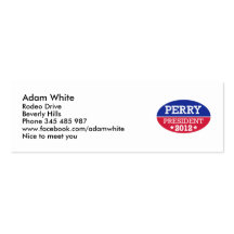 Perry President 2012 Business Card Template