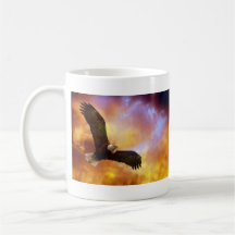 Perseverance - Eagle In Firey Clouds Mug - 2