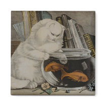 Persian Cat Fishing Refrigerator Magnets