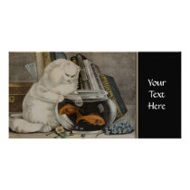 Persian Cat Fishing Photo Greeting Card