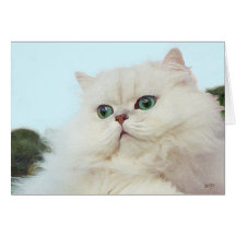 Persian Cat with Jade Eyes Greeting Card