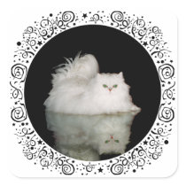Persian Cat with Jade Green Eyes Stickers